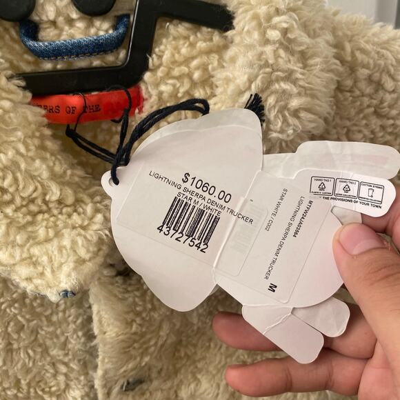Members Of The Rage by Kid Cudi Denim Sherpa Trucker Jacket Made in Italy Size M - Picture 7 of 10